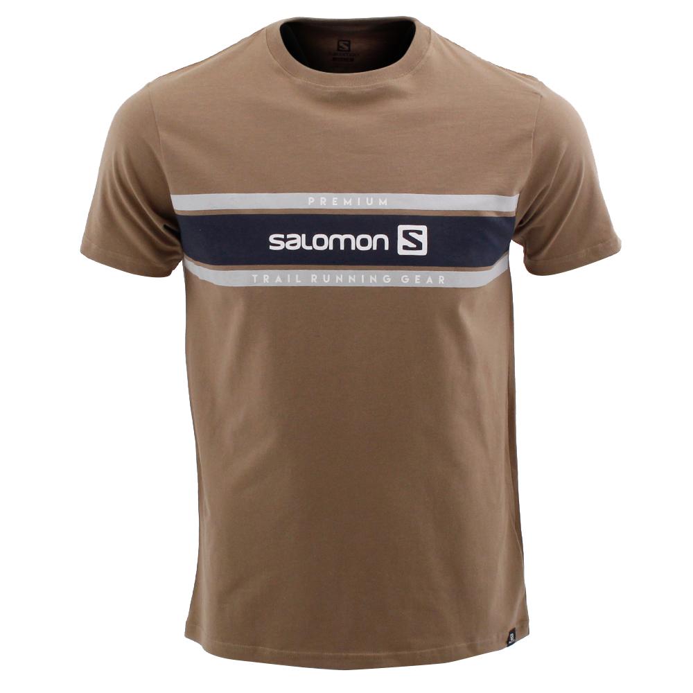 Salomon Singapore Mens T-shirts - TOW THE LINE SS M Brown | 60719-YSBI